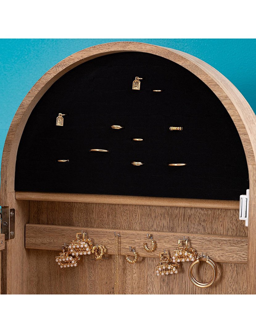 Armário de joias 'Soleya' com espelho madeira
