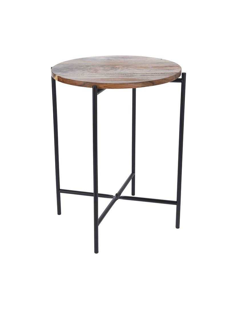 Mesa lateral de madeira de acácia