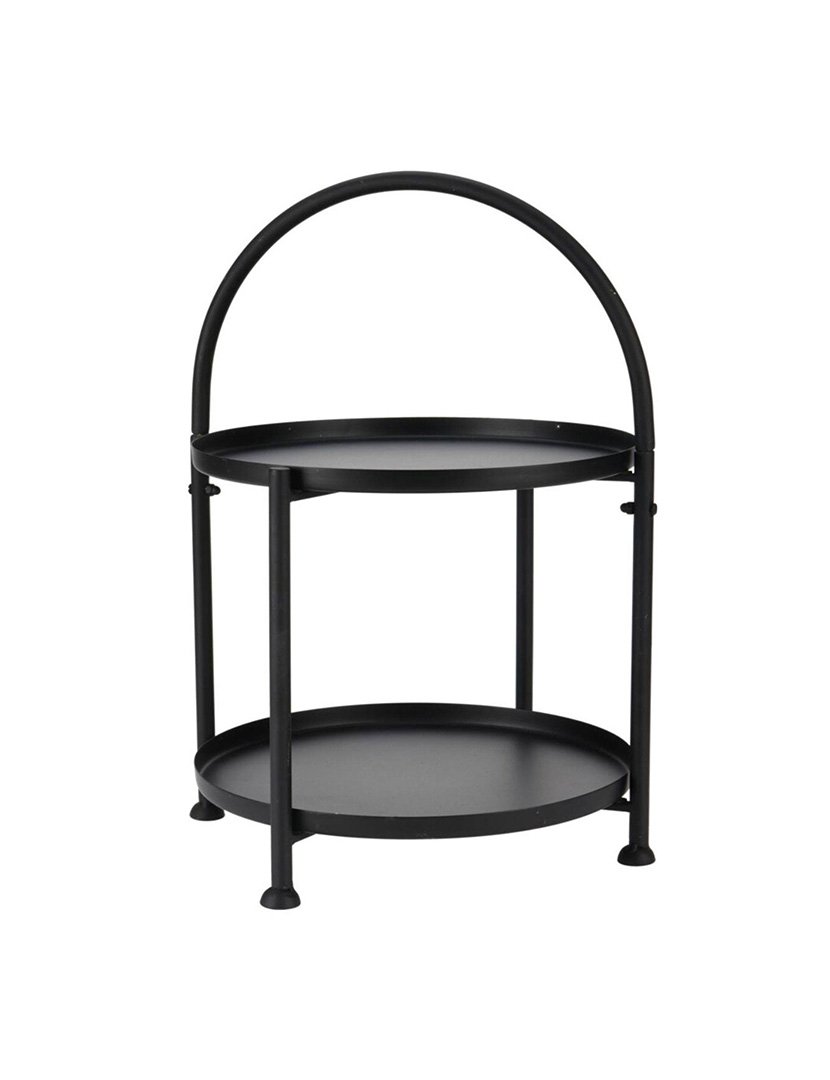 Mesa lateral com 2 alturas Preto Fosco 