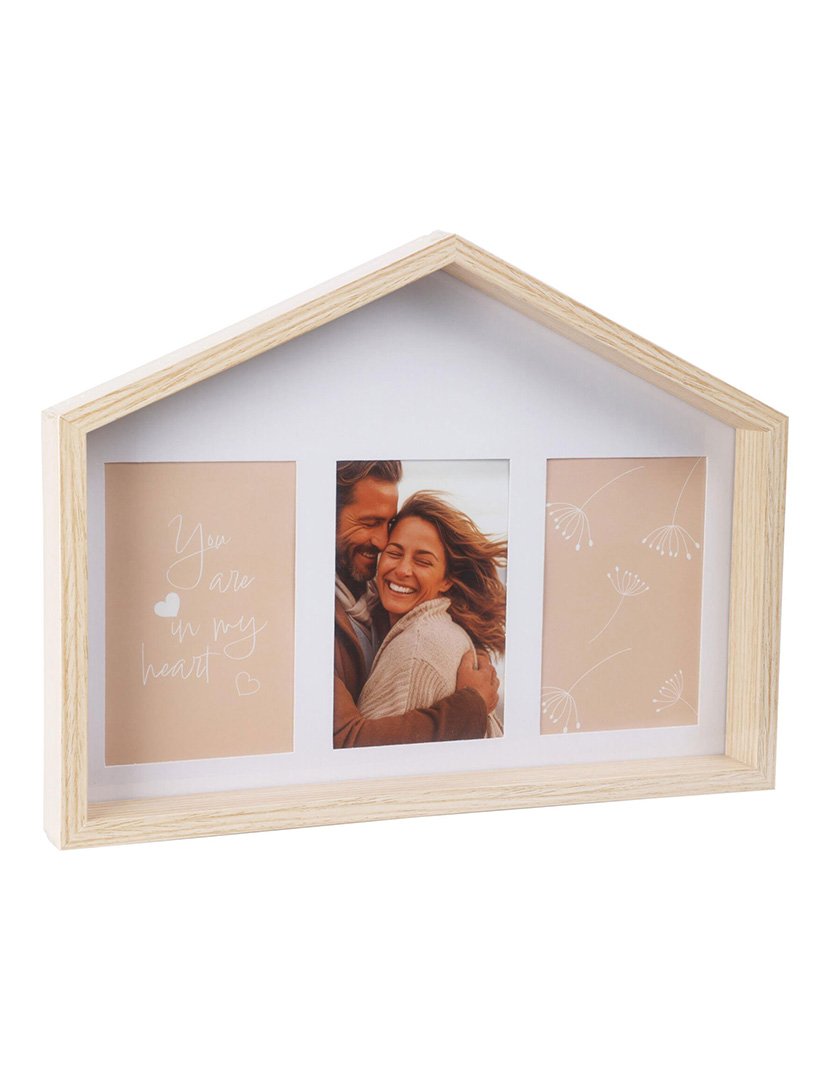 Porta-retratos em formato de casa