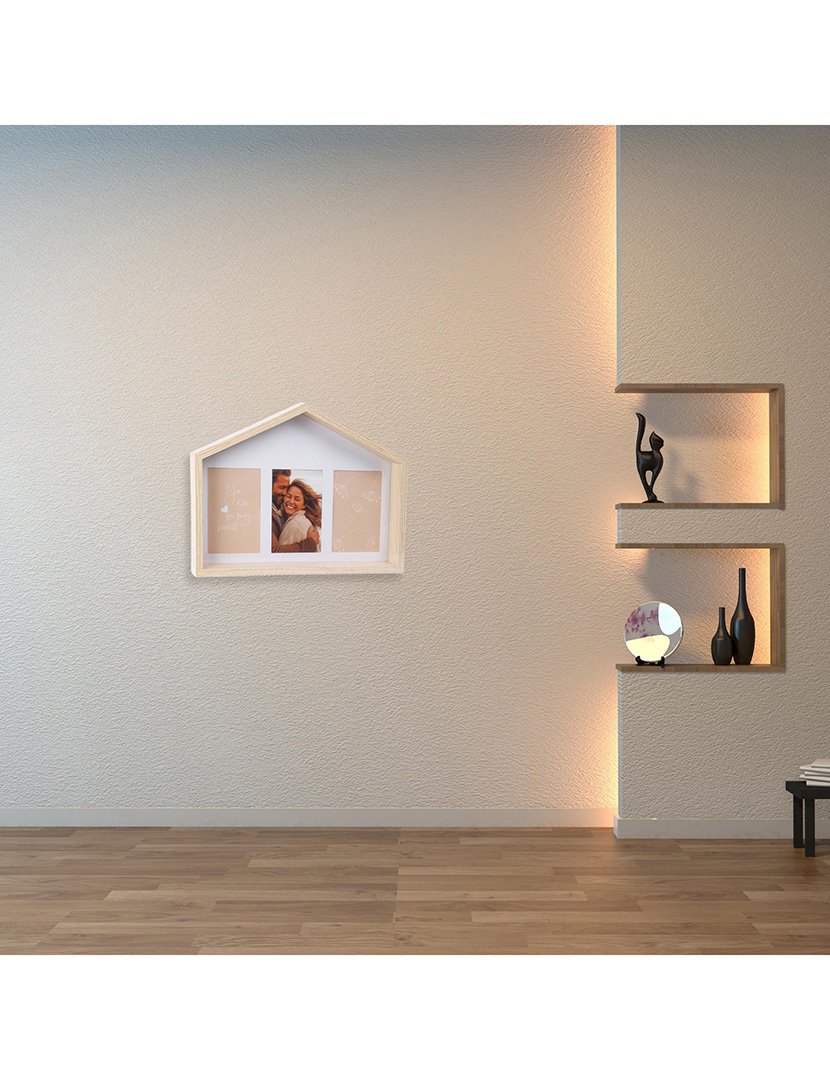 Porta-retratos em formato de casa