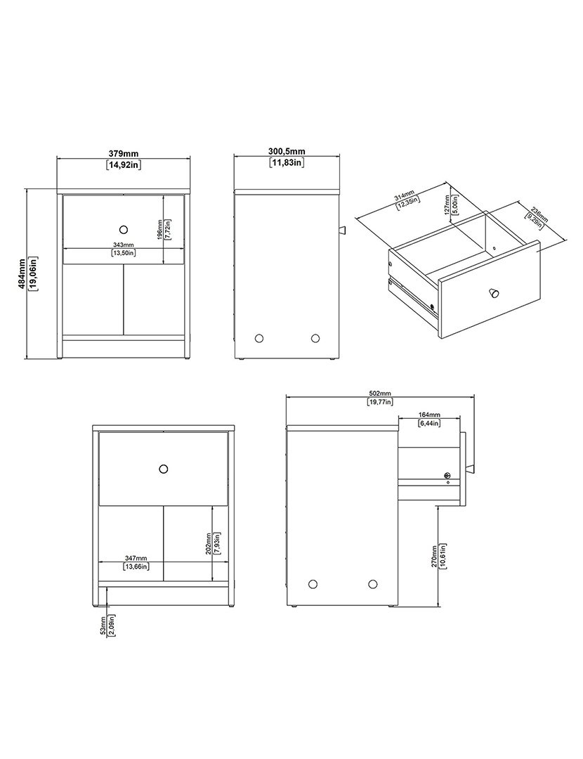 Mesa de cabeceira Ebro Preta