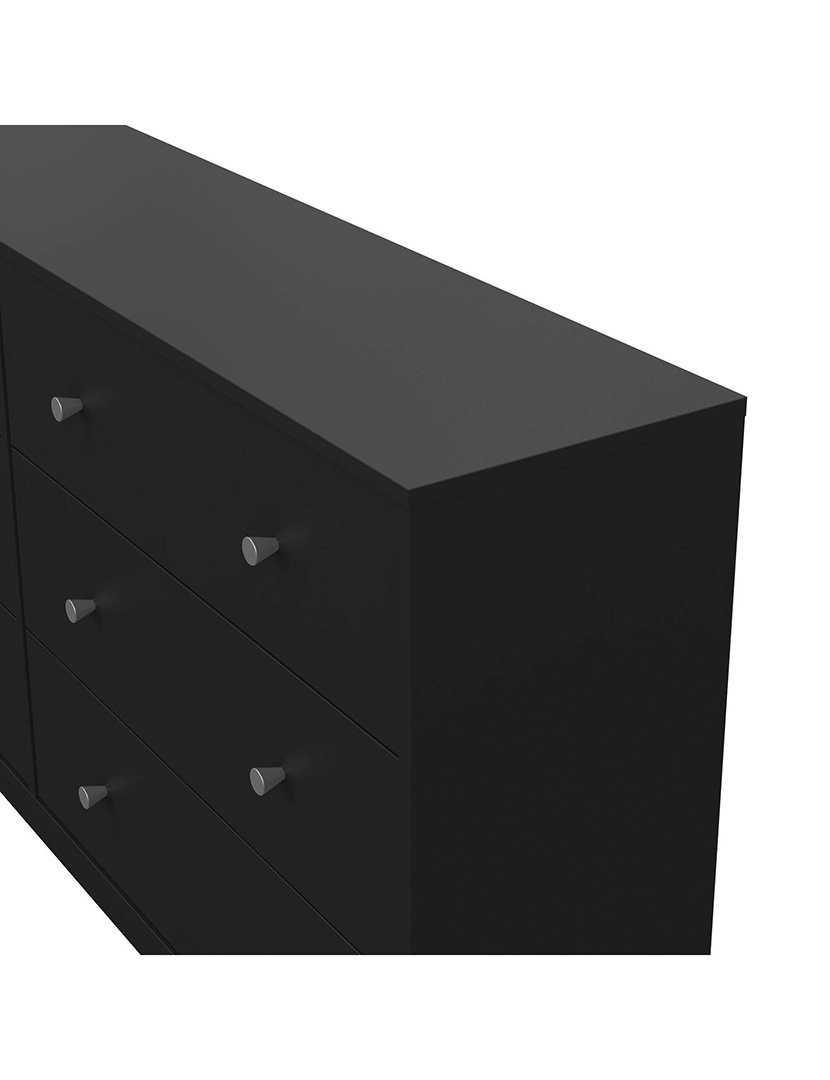 Aparador duplo Ebro com 6 gavetas Preto