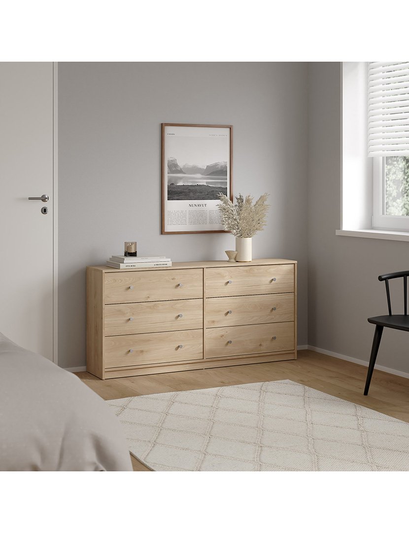 Aparador duplo Ebro com 6 gavetas Carvalho