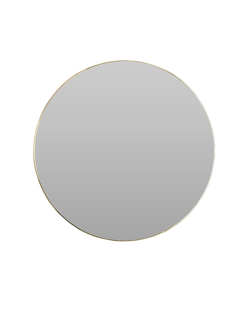 Espelho redondo de metal Dourado