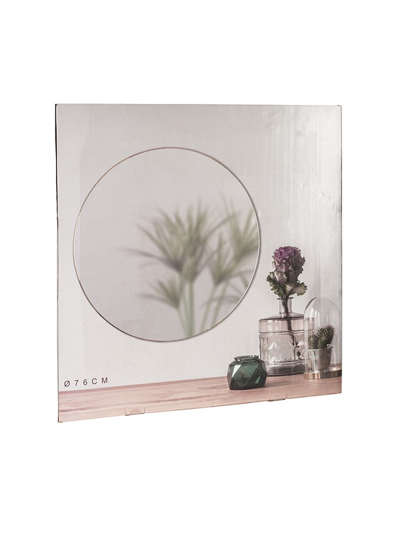 Espelho redondo de metal Dourado