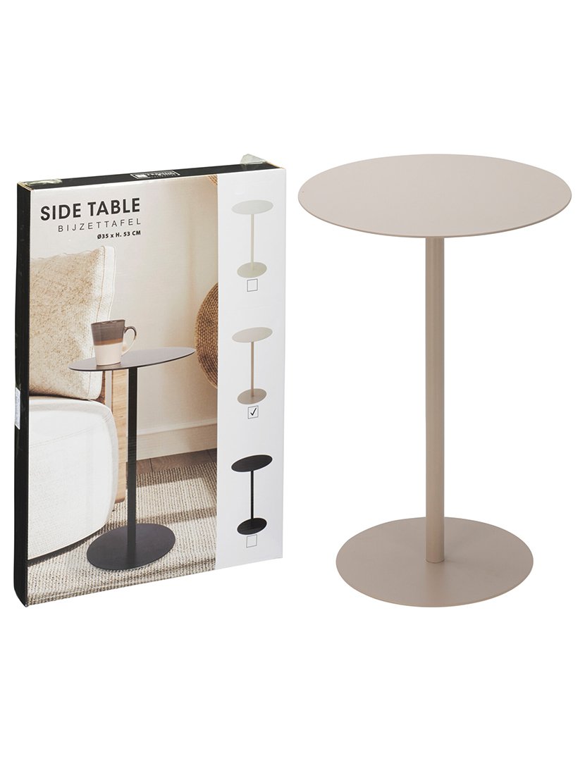 Mesa lateral redonda de ferro Areia