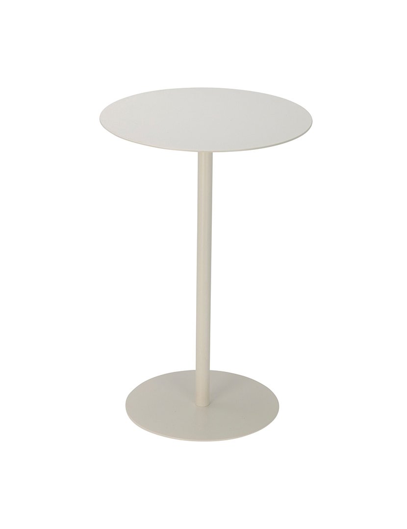 Mesa lateral redonda de ferro Branco