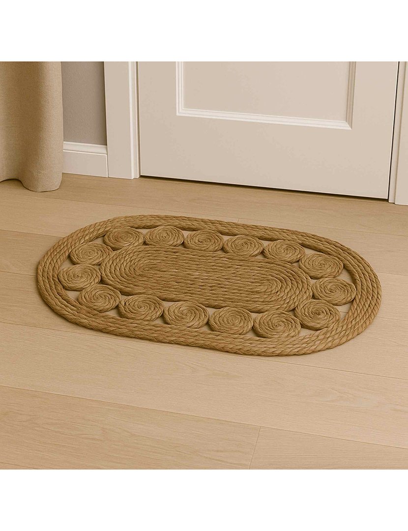 Tapete oval de junco