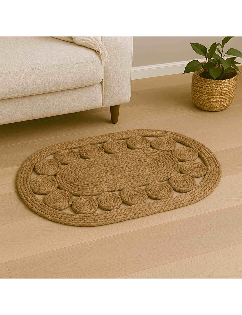 Tapete oval de junco