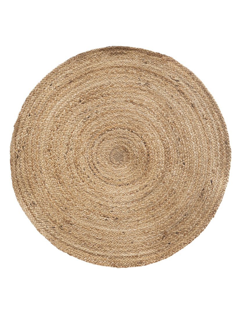 Tapete redondo feito de juta natural