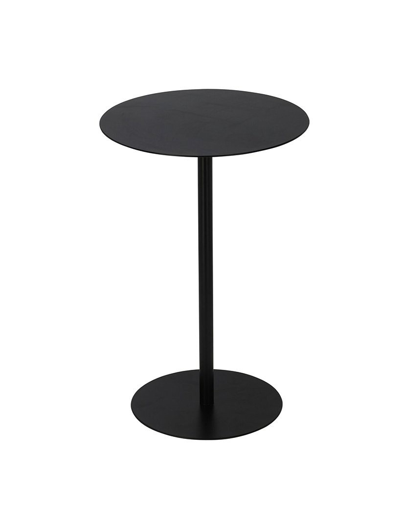 Mesa lateral redonda de ferro Preta