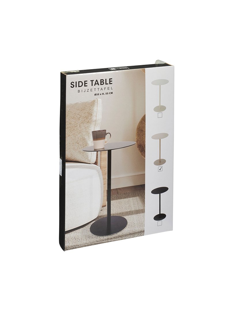 Mesa lateral redonda de ferro Preta