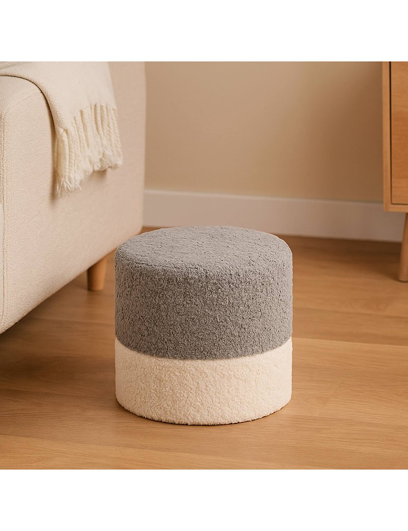 Pufe Cinza-Bege