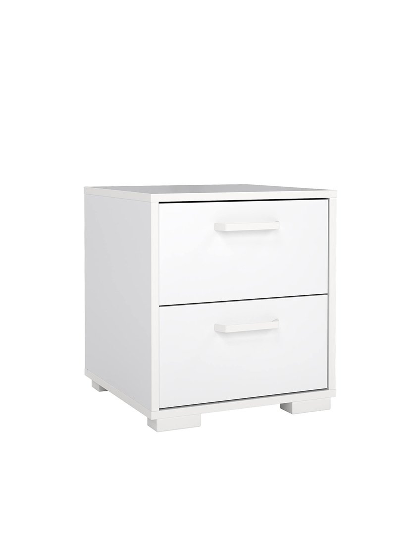 Mesa de cabeceira Eria Branco Brilhante