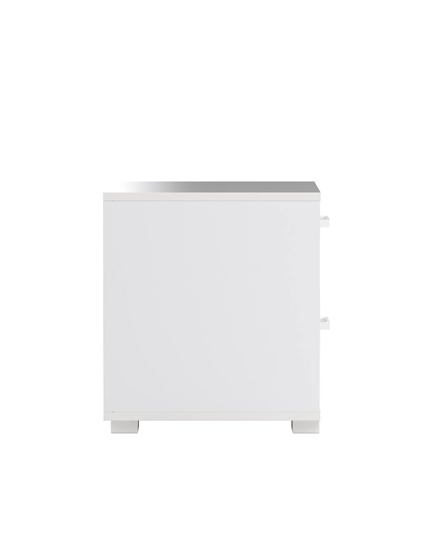 Mesa de cabeceira Eria Branco Brilhante