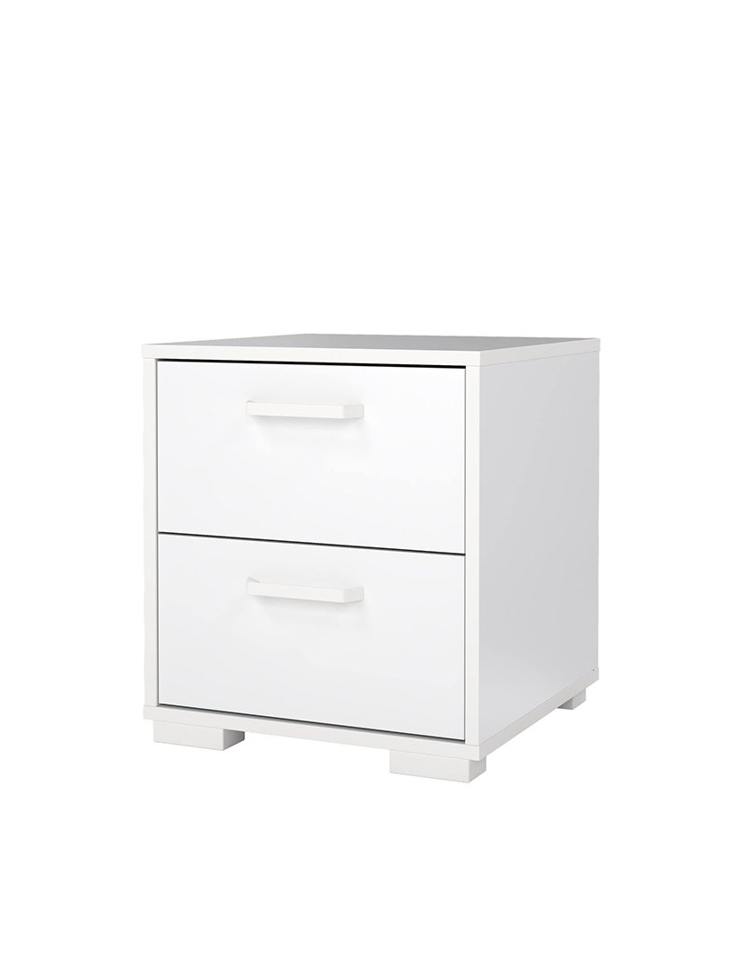 Mesa de cabeceira Eria Branco Brilhante