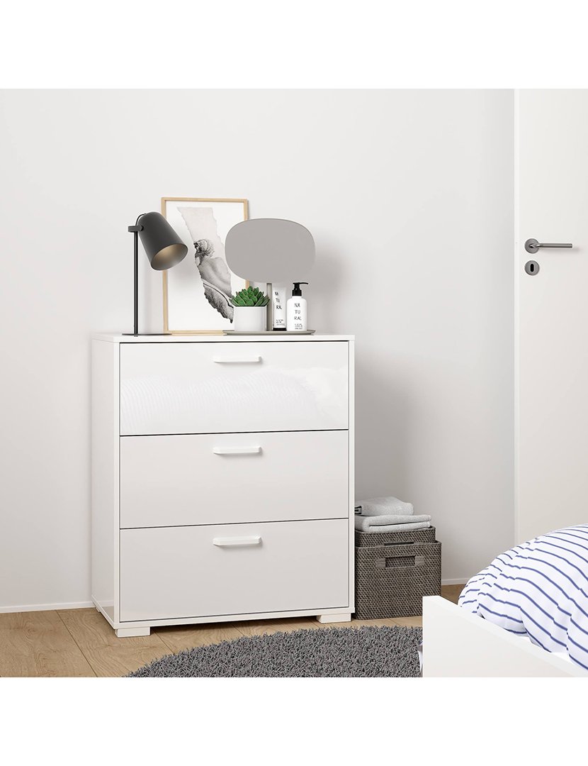 Cómoda Eria Branco Brilhante