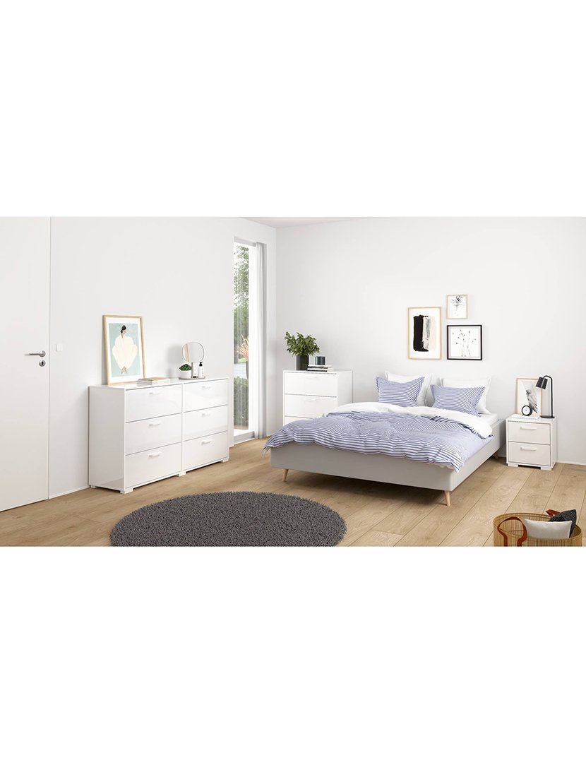 Cómoda Eria Branco Brilhante