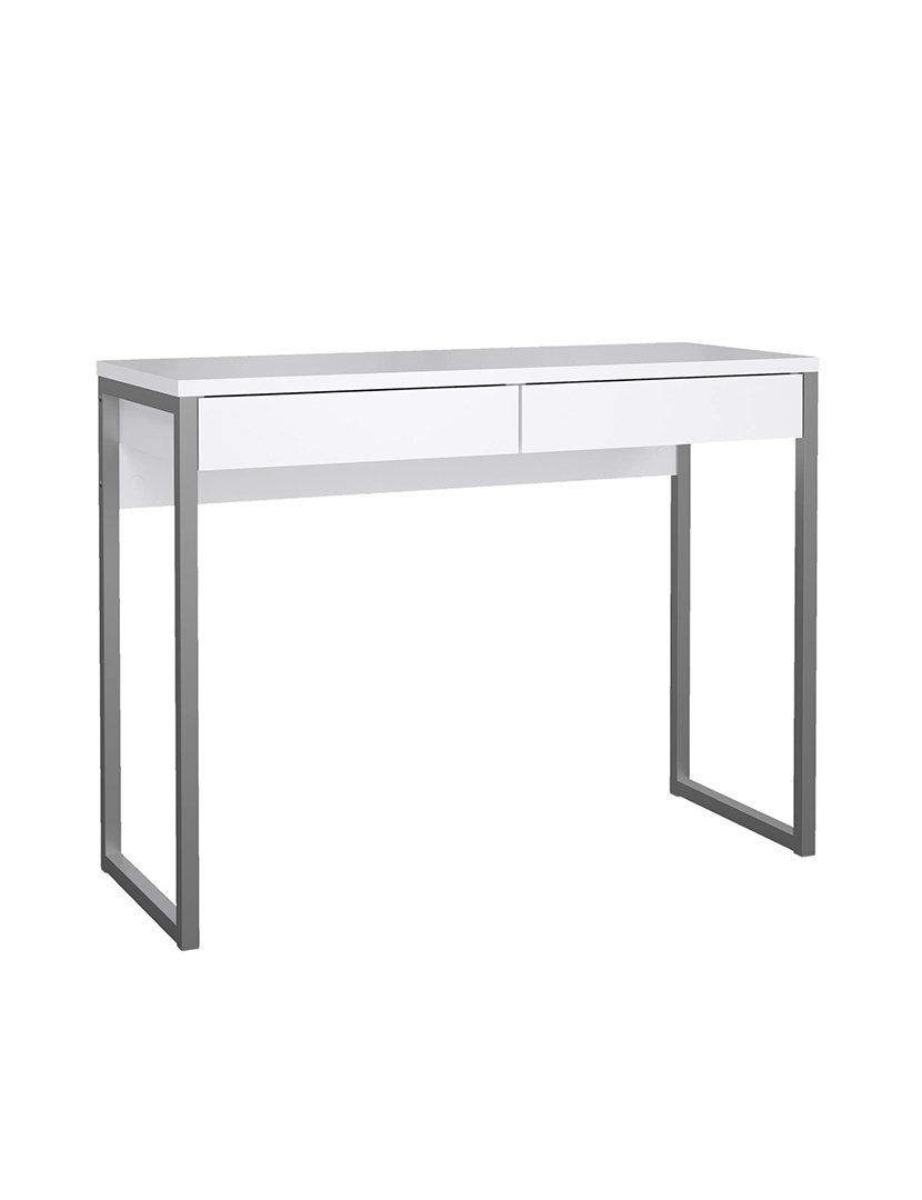 Secretária alta Tormes com 2 gavetas Branco Brilhante