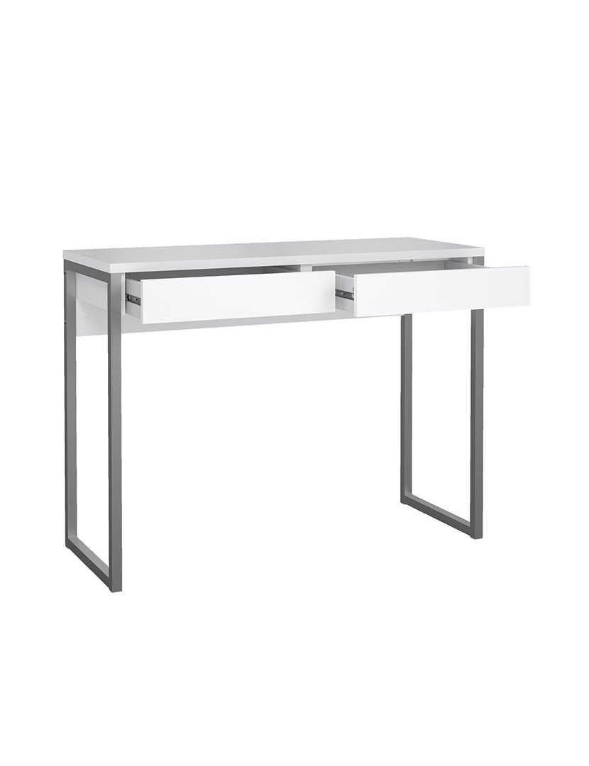 Secretária alta Tormes com 2 gavetas Branco Brilhante