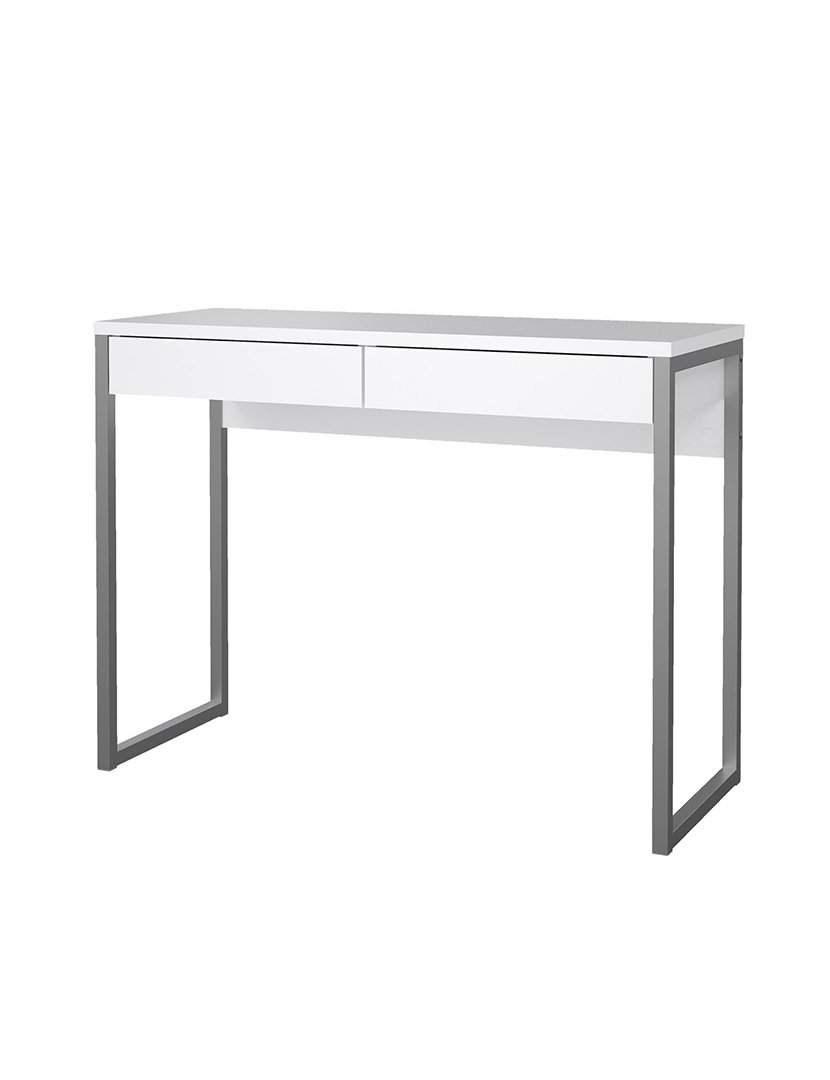 Secretária alta Tormes com 2 gavetas Branco Brilhante