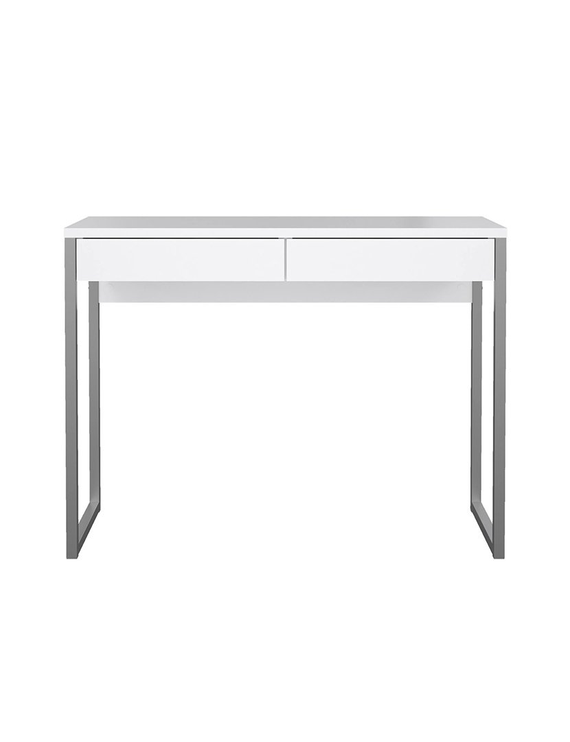 Secretária alta Tormes com 2 gavetas Branco Brilhante