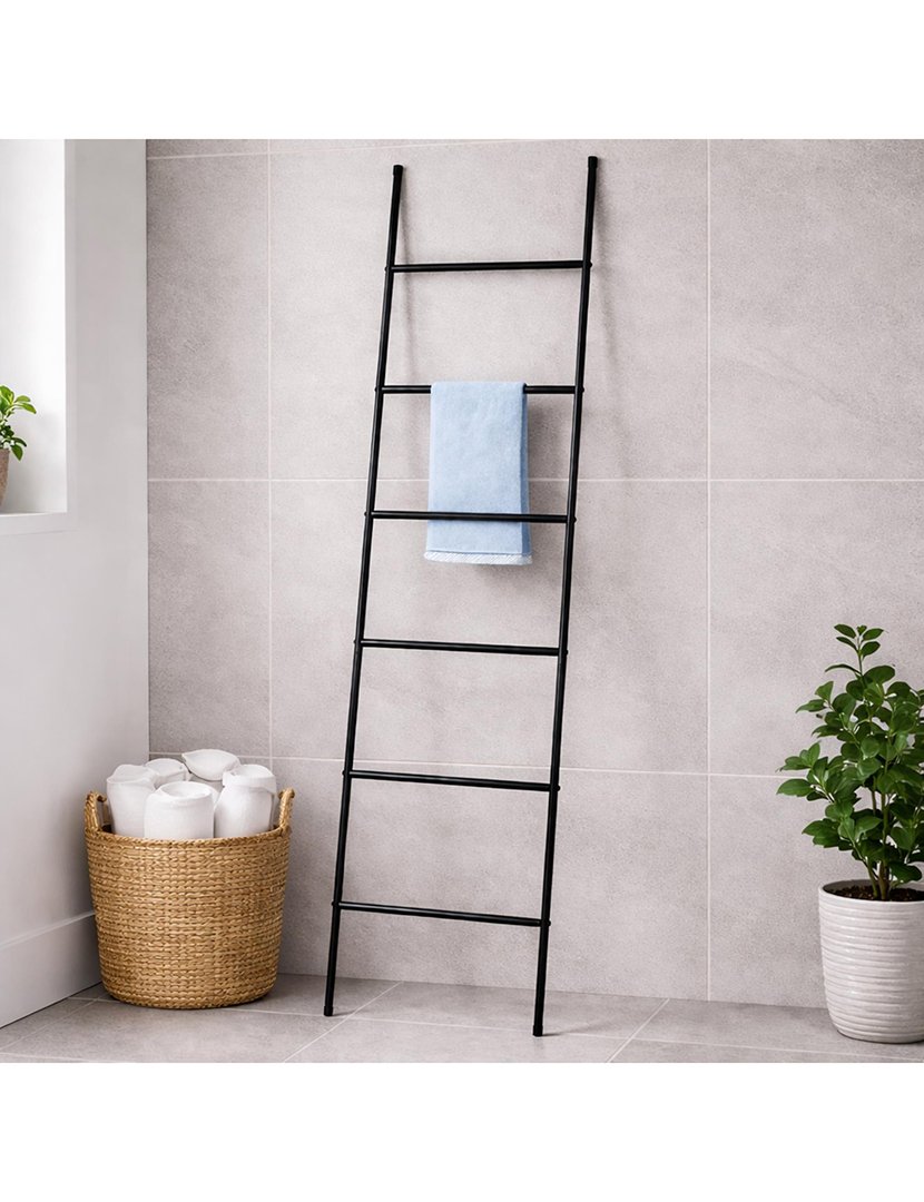 Toalheiro de aço  6 níveis Preto