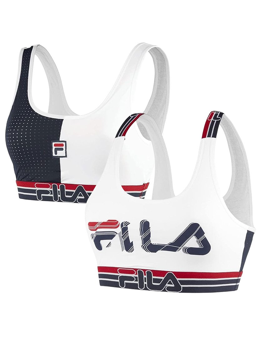 Pack 2 Tops Desportivos Fila Branco e Azul-Marinho 
