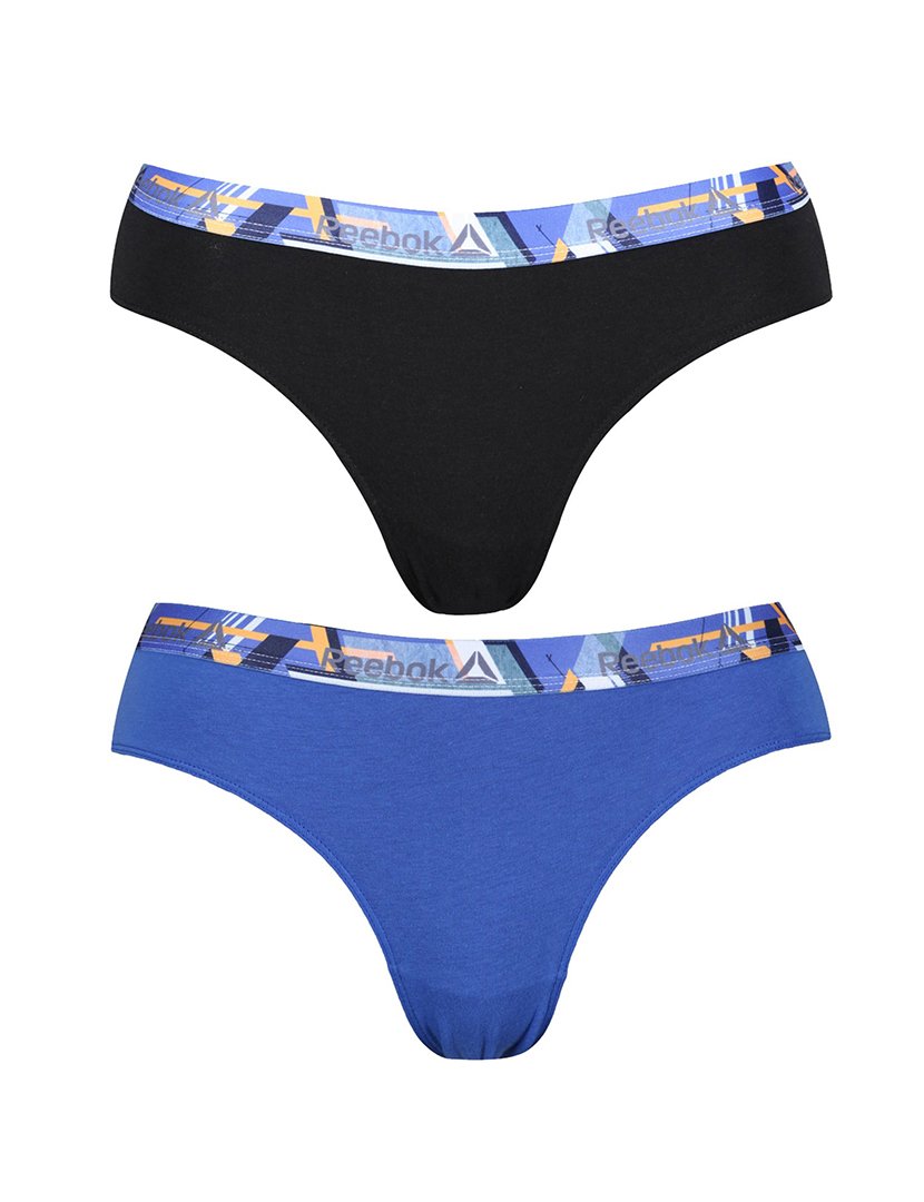 Pack 2 Cuecas Femininas Reebok Azul Cobalto-Preto