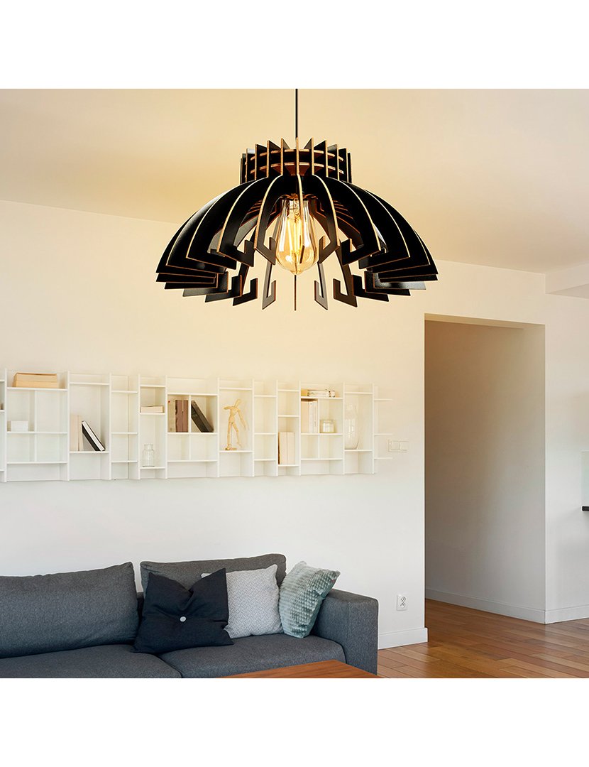 Candeeiro de Teto 65cm Preto