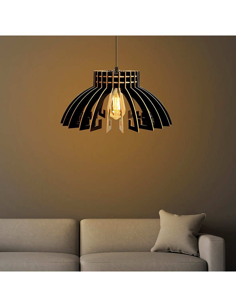 Candeeiro de Teto 65cm Preto