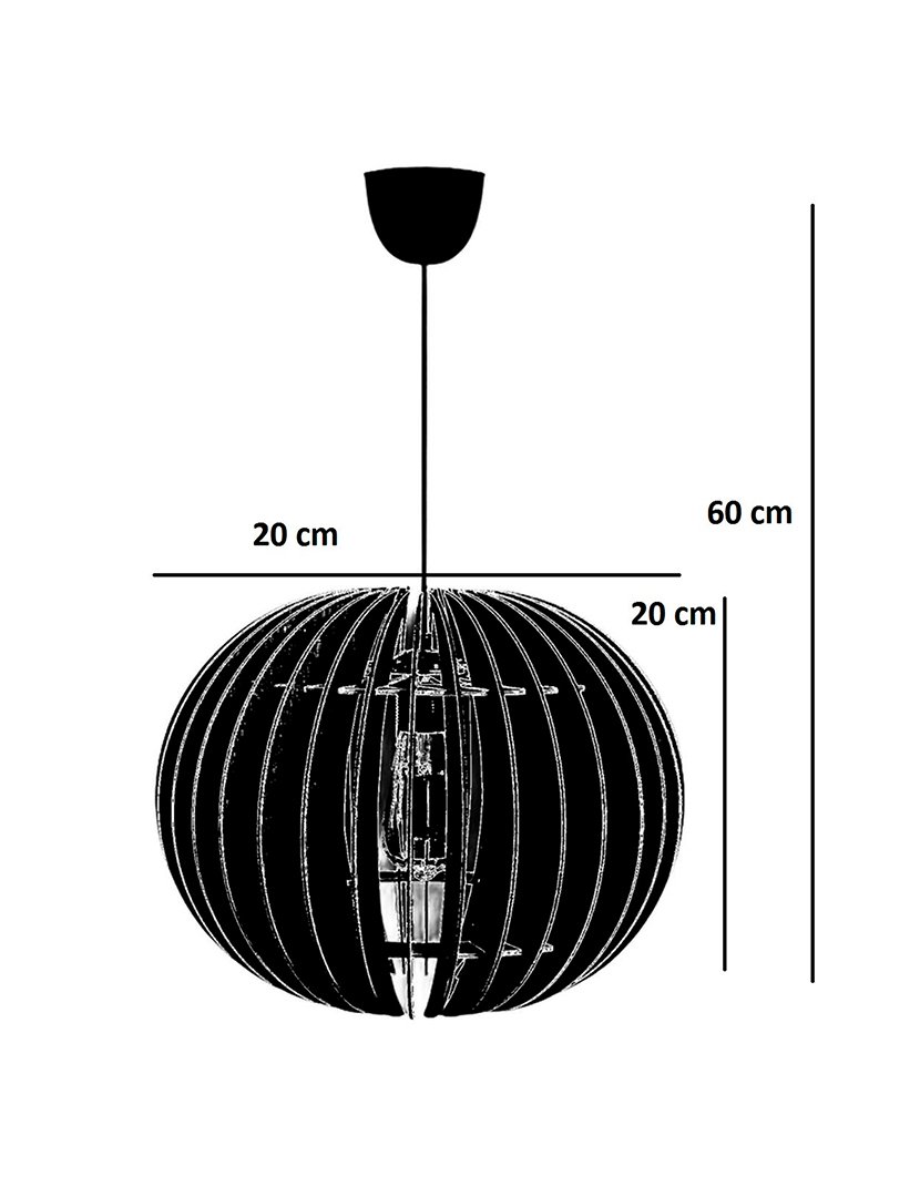 Candeeiro de Teto 60cm Preto