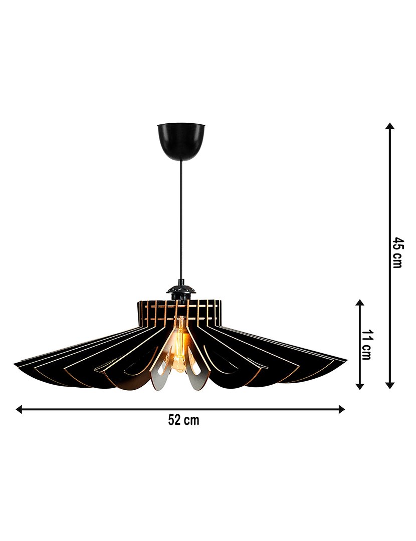 Candeeiro de Teto 45cm Preto
