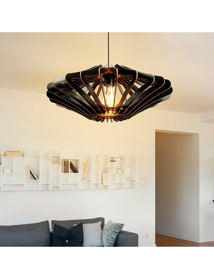 Candeeiro de Teto Covadonga 55cm Preto