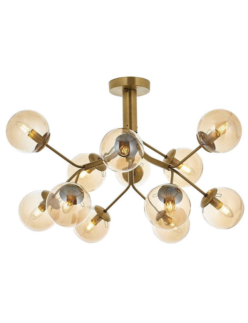 Candeeiro de Teto 60x80x80cm Dourado