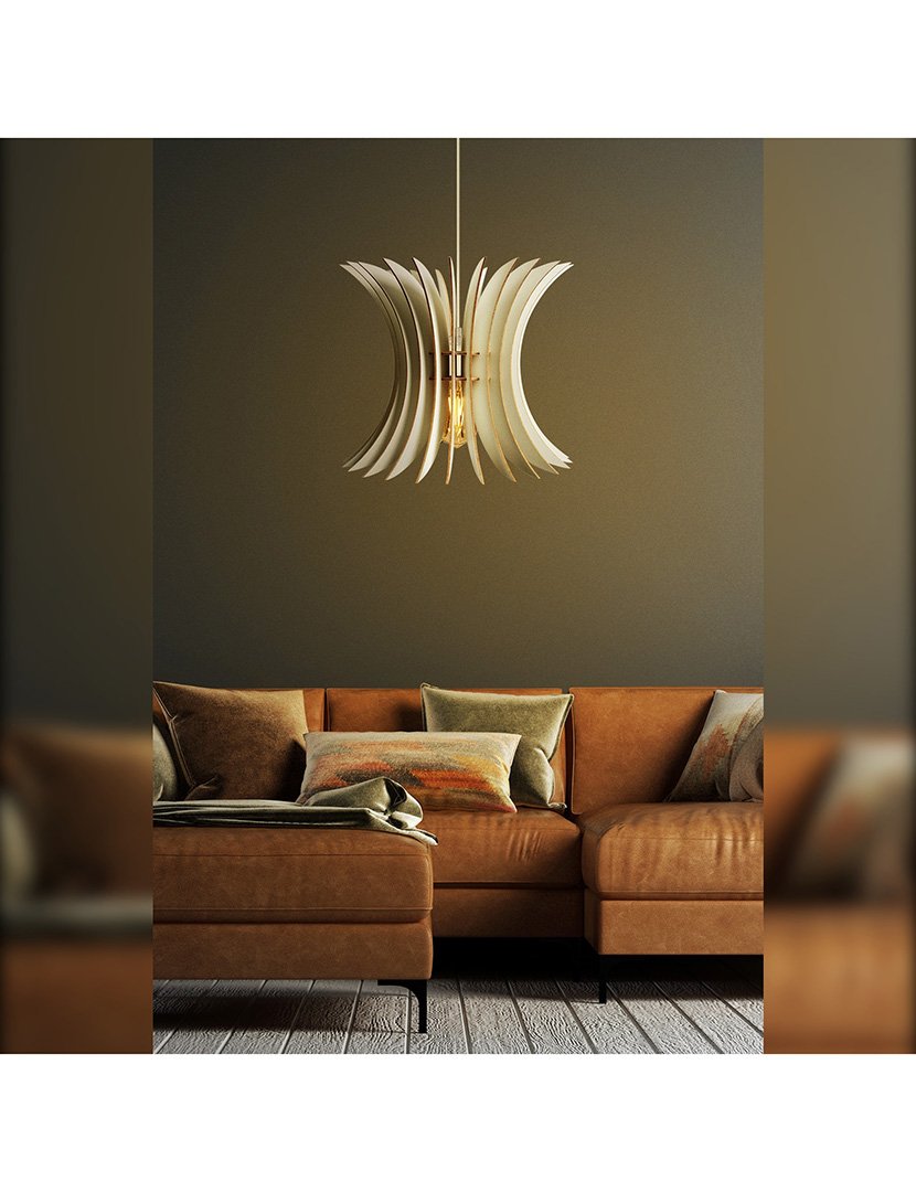 Candeeiro de Teto Covadonga 35x35x65cm Branco