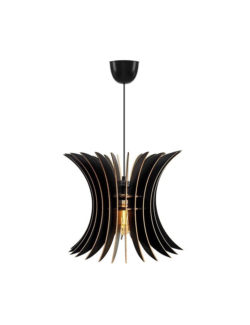 Candeeiro de Teto Covadonga 35x35x65cm Preto