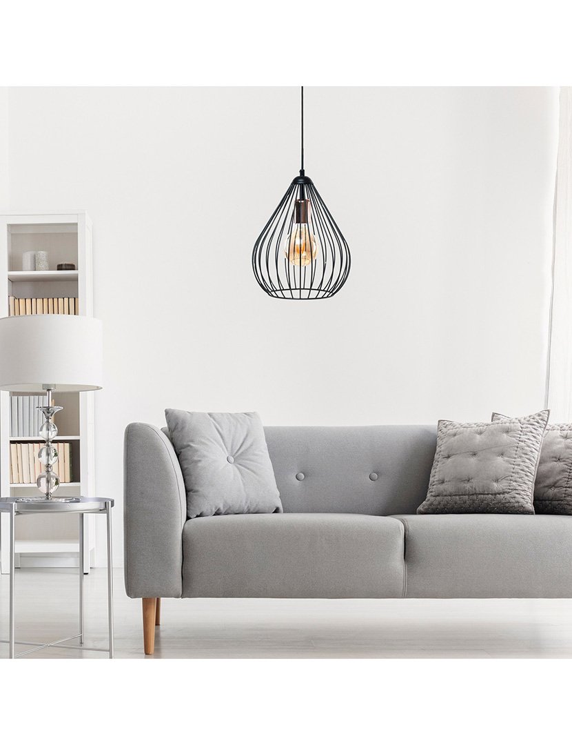 Candeeiro de Teto Formato Pêra Preto