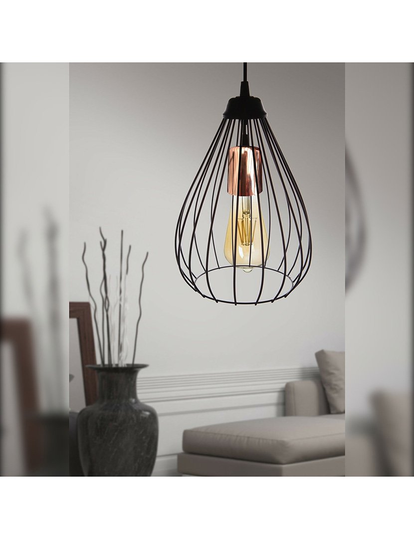 Candeeiro de Teto Formato Pêra Preto