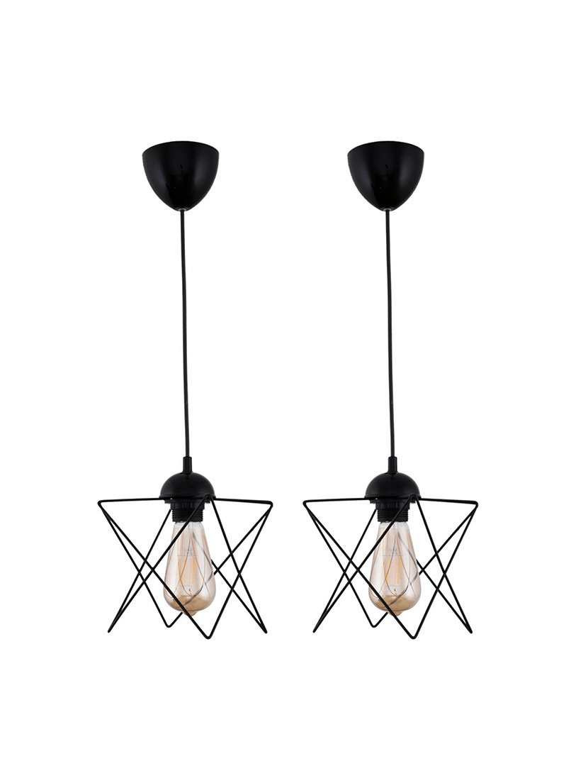 Set 2 Candeeiros de Teto Bled 21x21x60cm Preto