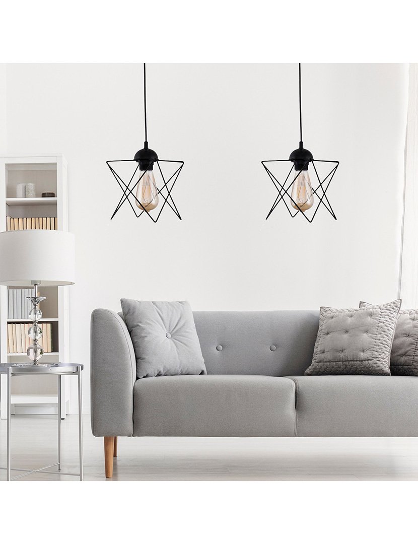 Set 2 Candeeiros de Teto Bled 21x21x60cm Preto