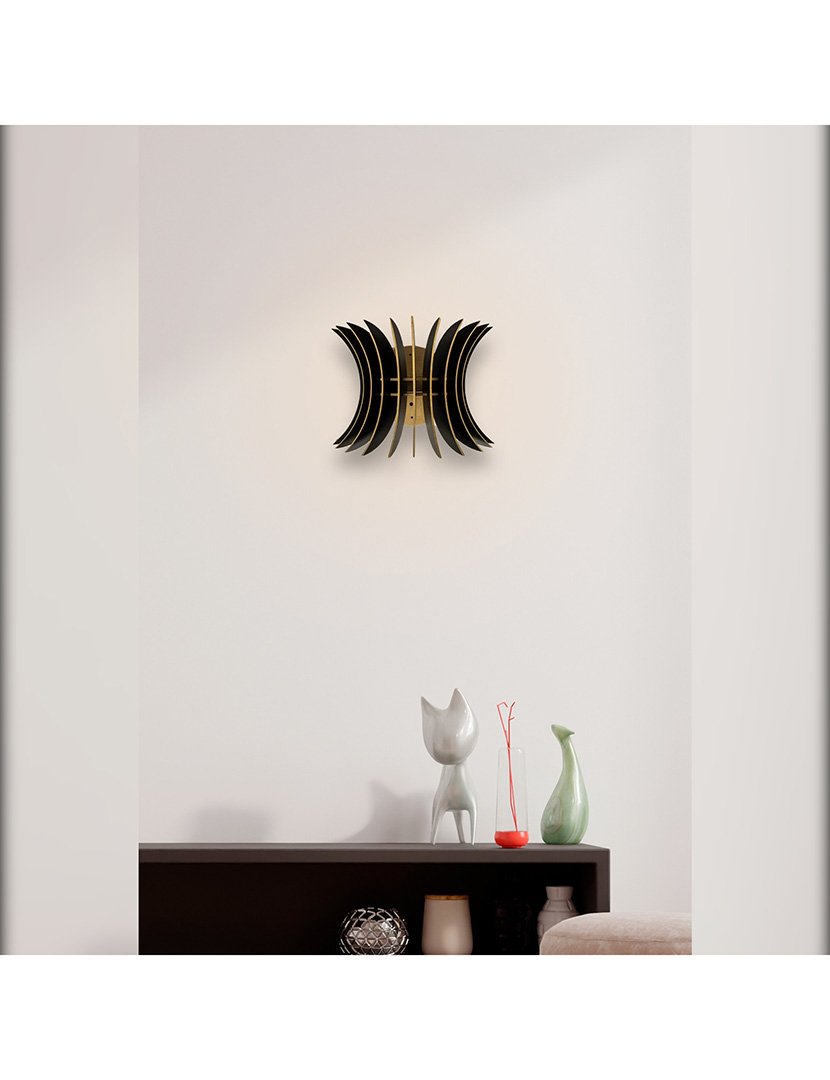 Candeeiro de Parede 20x28x20cm Preto