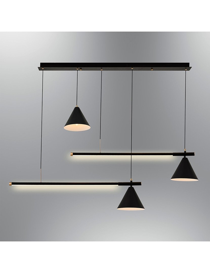 Candeeiro de Teto Bled 12x18x120cm Preto