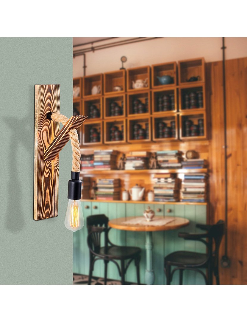 Candeeiro de Parede 9x17x45cm Madeira