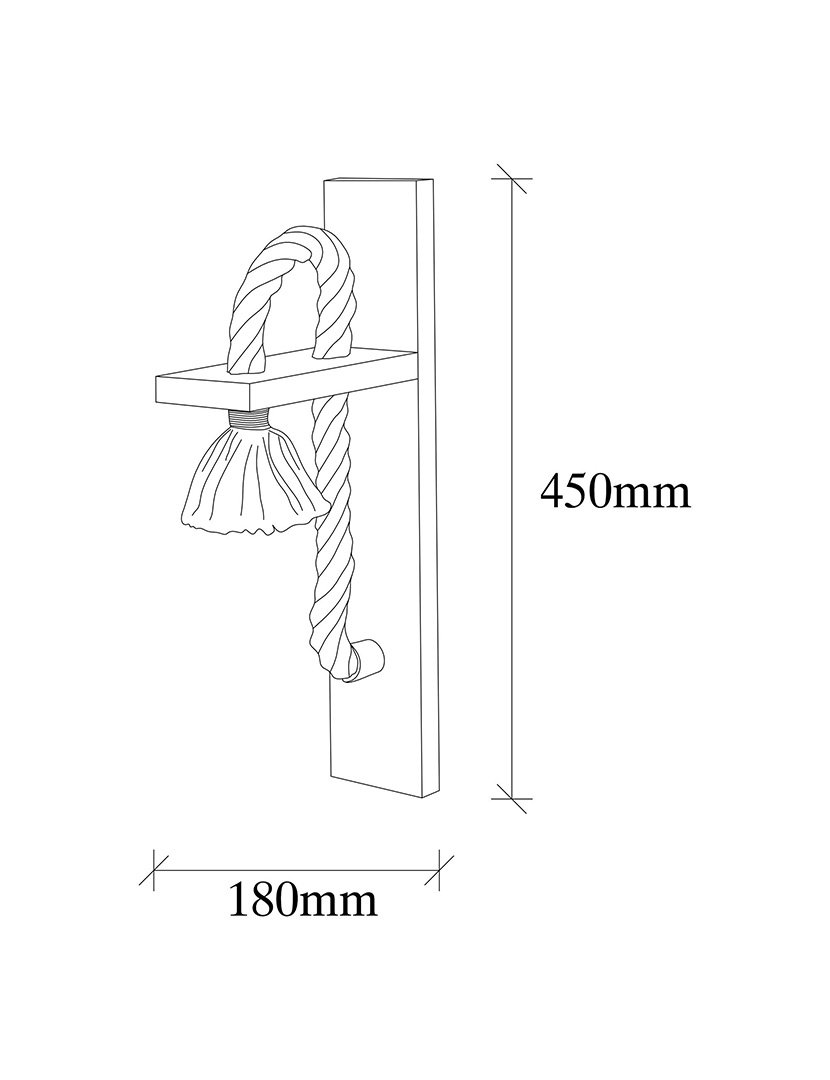 Candeeiro de Parede 9x18x45cm Madeira