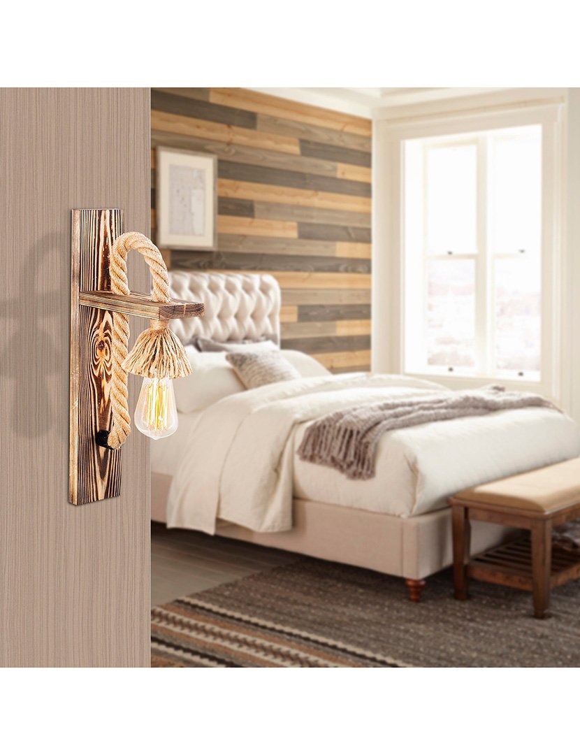 Candeeiro de Parede 9x18x45cm Madeira