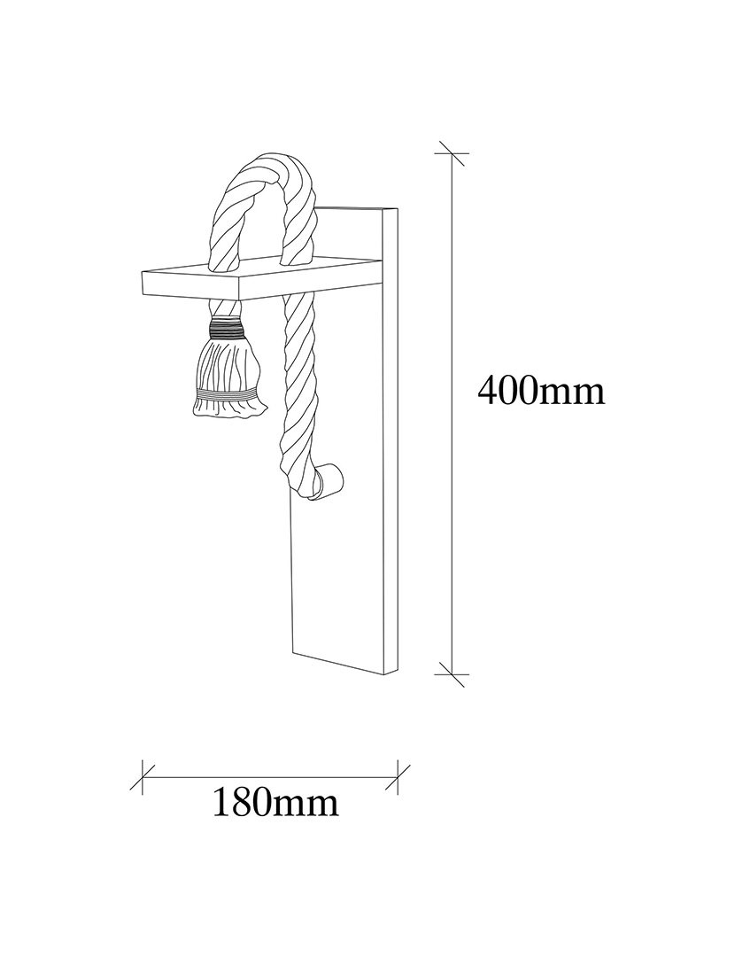 Candeeiro de Parede 11x18x40cm Madeira