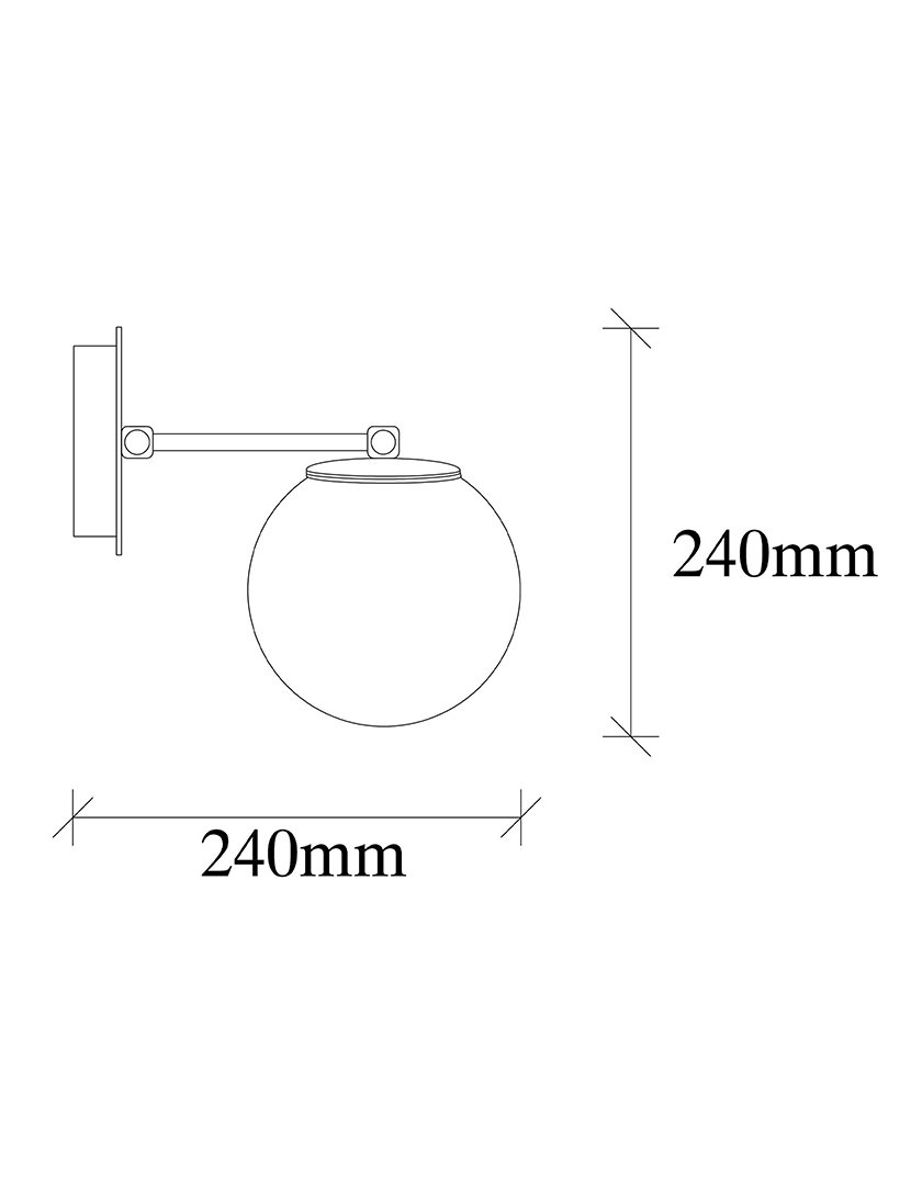Candeeiro de Parede 15x24x24cm Preto