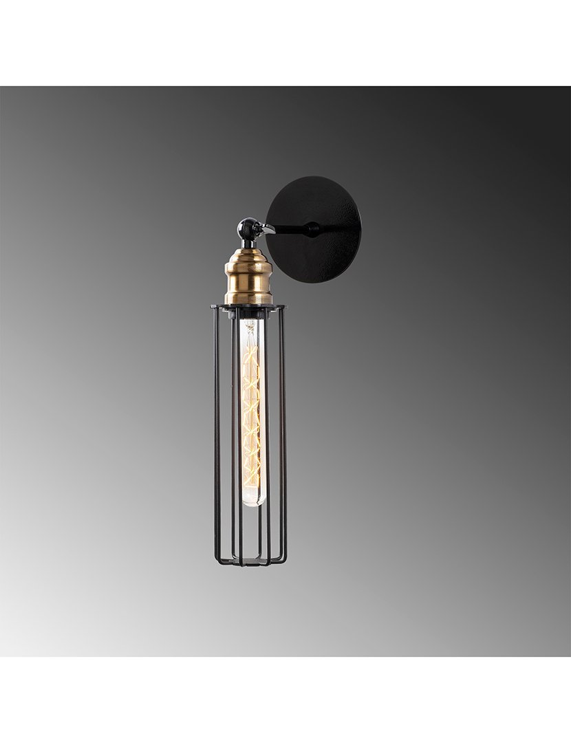 Candeeiro de Parede 8x16x40cm Preto